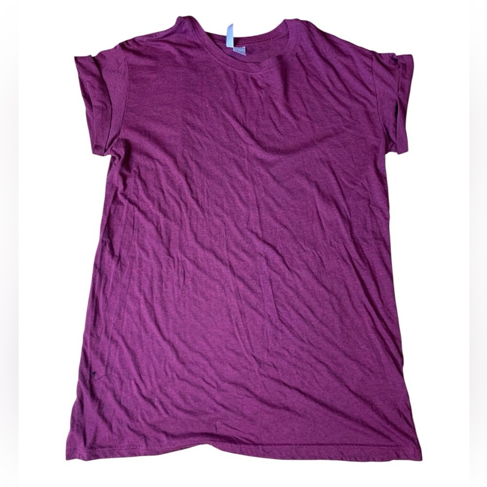 H&M Divided Maroon Heathered Relaxed T-Shirt Dress - Size S